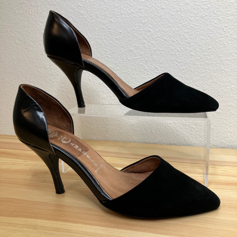 Jeffrey Campbell Ibiza Last d'Orsay Heels‎ Women 10 Black Suede Leather Pumps